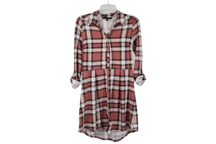 Derek Heart Pink Plaid Dress M Derek Heart Necklaces