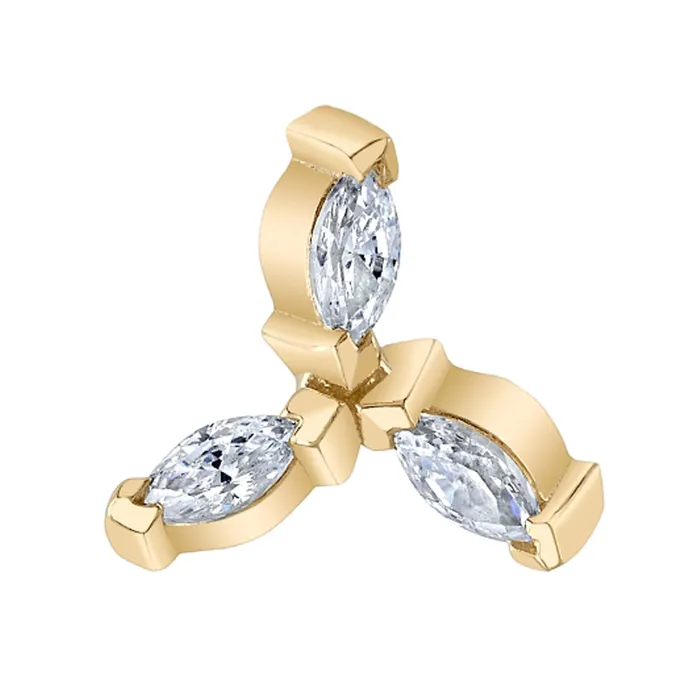 Whirl Threaded End in Gold with White CZs Body Vision BVLA Necklaces
