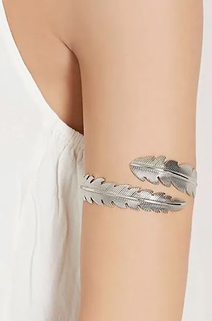 01 B1117 Silver Feather Armband Necklaces