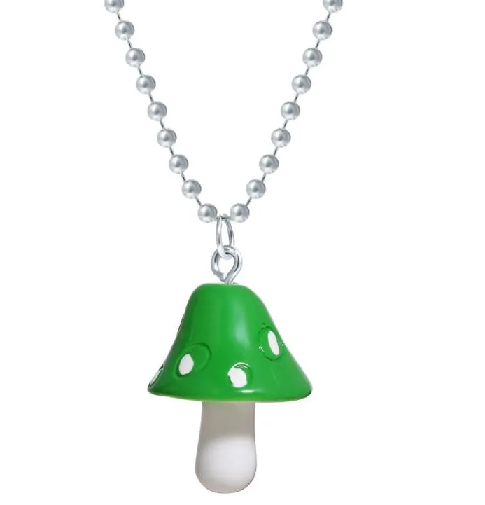 POLLY Necklaces N1277 Green Mushroom on Beaded Chain Necklace with FREE Earrings POLLY Necklaces N1277 Green Mushroom on Beaded Chain Necklace with FREE Earrings