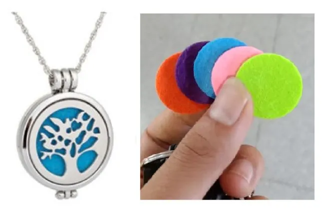 polly Necklaces N160 Silver Tree Essential Oil Necklace with FREE Earrings PLUS 5 Different Color Pads polly Necklaces N160 Silver Tree Essential Oil Necklace with FREE Earrings PLUS 5 Different Color Pads